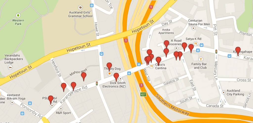 Map of K Road