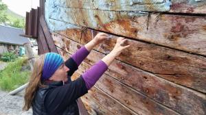 Documentation of ‘Trace drawing’ Isa, Sowulo, Pertho in Fuglafjørður, photograph by Martin Drury