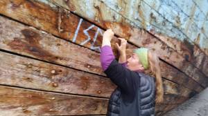 Documentation of ‘Trace drawing’ Isa, Sowulo, Pertho in Fuglafjørður, photograph by Martin Drury
