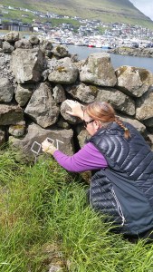 Documentation of ‘Trace drawing’ Inguz, Inguz, Eihwaz in Klaksvík, photograph by Martin Drury
