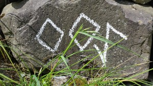 Documentation of ‘Trace drawing’ Inguz, Inguz, Eihwaz in Klaksvík, photograph by Martin Drury