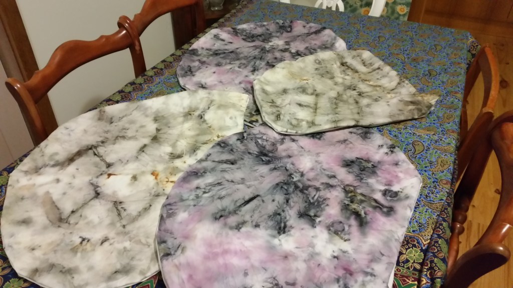 Sewing the fabric into shell shapes