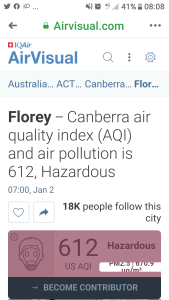 Bushfire smoke from AirRater