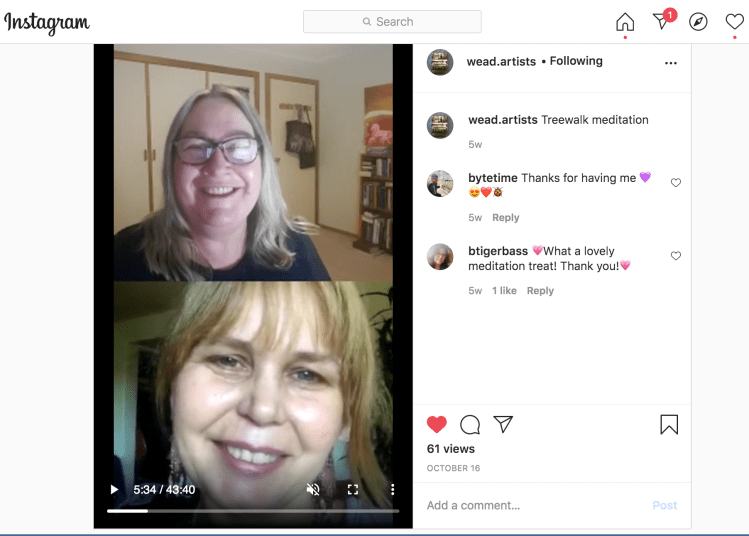 WEAD Instagram screenshot with Anna Vaughan