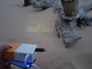Projecting onto the sand at Narooma