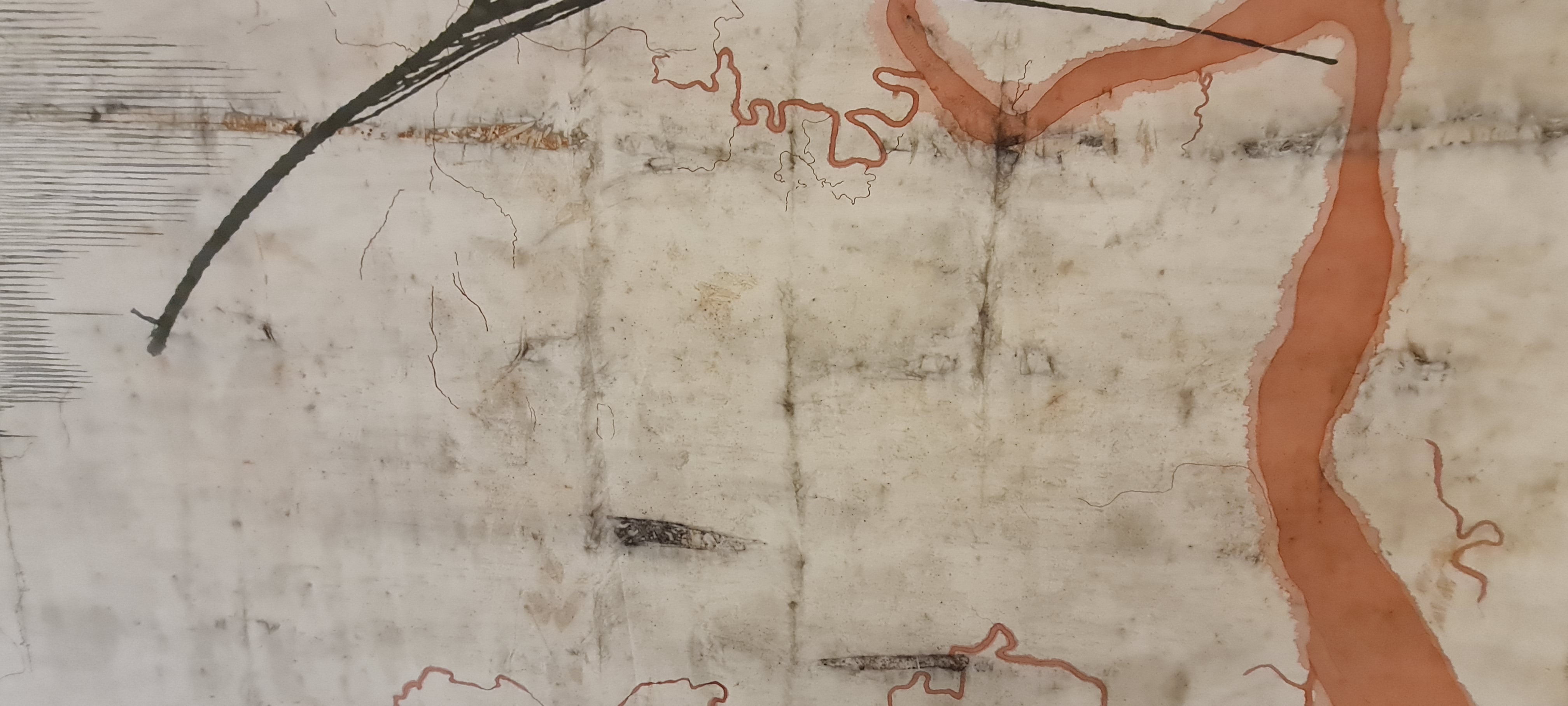 From Judy Watson’s survey exhibition, mudunara: kundulama: wandaral: jararibirriri