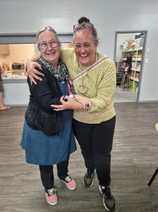 Tracey and Nina at the weekly PIEEC meeting at Bribie skatepark.