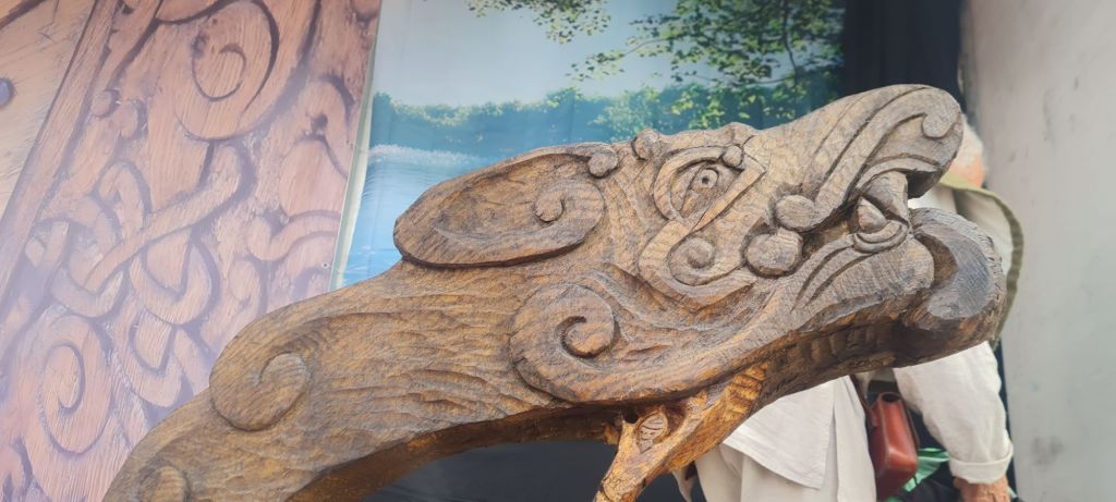 Viking ship carving